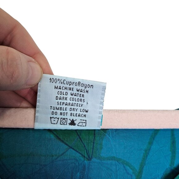 Click By Color Me Cotton Floral Layered Tunic S Blue Green Womens Shirt Blouse - Picture 4 of 9